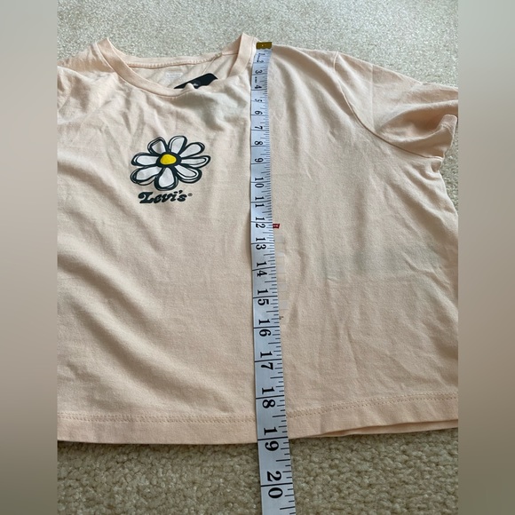 Levi’s daisy pink t shirt 100% cotton NWT new size large crop top - Picture 7 of 10